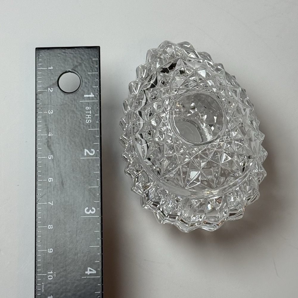 Egg Shaped Cut Crystal Trinket Box w/ Lid‎ Vintage Not original box - Picture 11 of 14